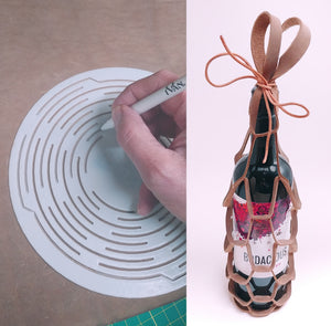 Template for Wine Bottle Carrying Bag